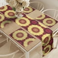 thumbnail image 2 of Ambesonne Purple Mandala Table Runner & Placemats, Old Baroque Art, Placemat 4 pcs + Runner 12"x90", Maroon Yellow, 2 of 2