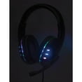 thumbnail image 4 of Manhattan USB Gaming Headset with LEDs | For PC, PS4, PS5, Retractable Built-in Microphone, Audio Control Function, Integrated 5.9 ft. USB Cable, Black and Blue, 4 of 10
