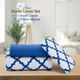 thumbnail image 3 of Lux Decor Collection King Duvet Cover Set 3 Piece - Soft Brushed Microfiber Comforter Cover with 2 Pillow Shams - Zipper Closure Duvet Cover (King, White Blue), 3 of 8