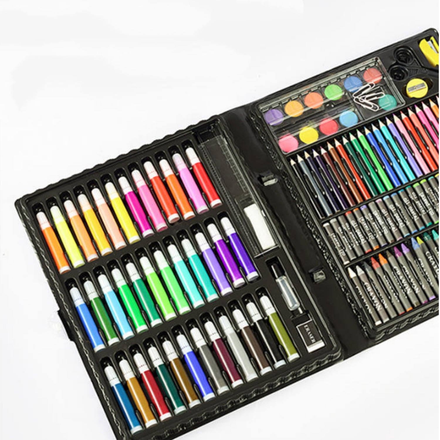 Topboutique Art Set for Kids,Portable Art Supplies Drawing Set,150 Piece Painting & Drawing Supplies Kit,with Markers/Watercolor Cakes/Color Pencils and so on,Ideal Gift for Christmas New Year