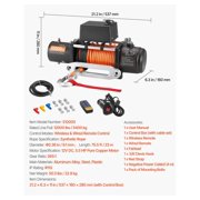 12000 lbs Electric Winch, 12V DC Truck Winch with Synthetic Rope & Remote Control, IP55 Waterproof for Off-Road SUV Jeep Trailer