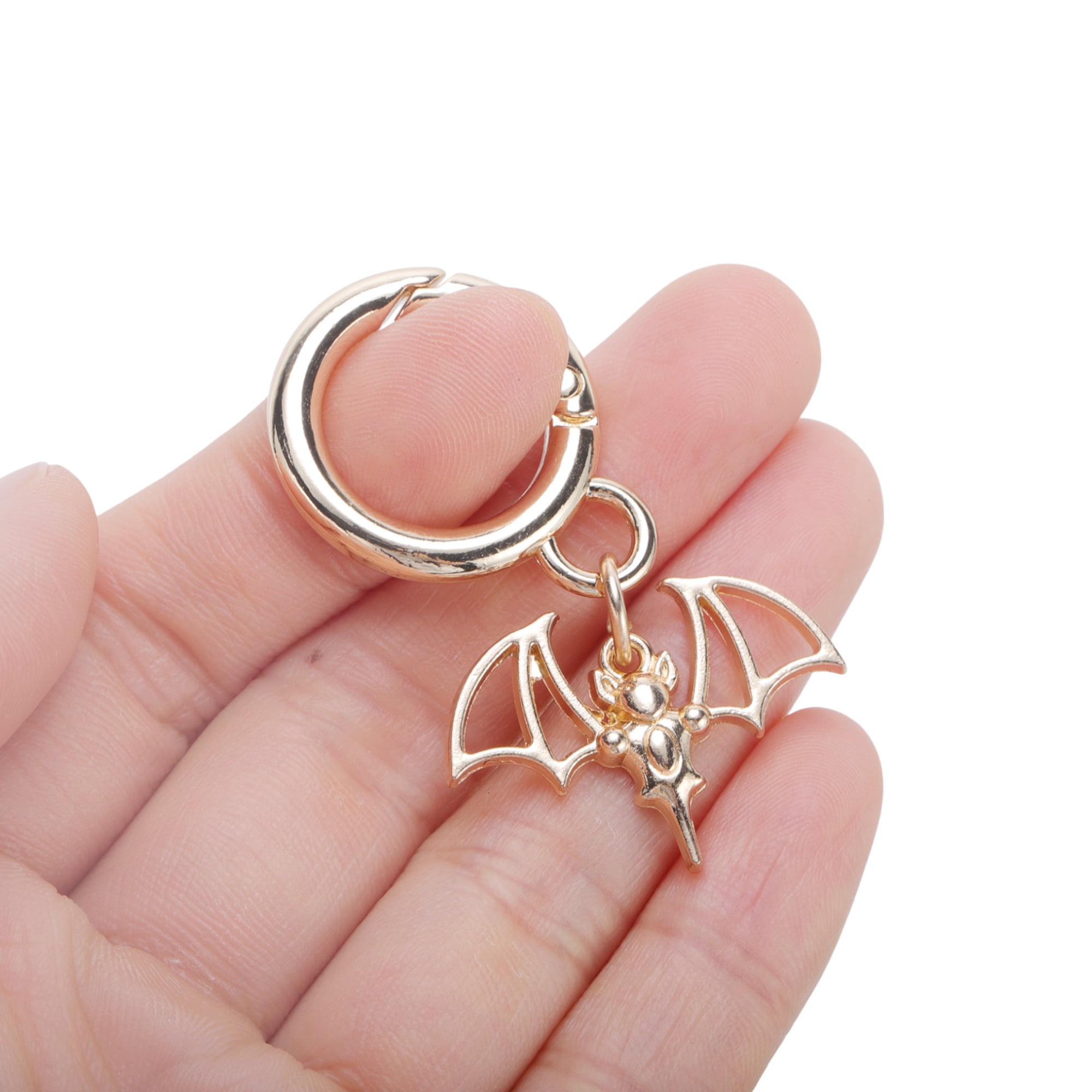 Unique Bargains Hollow Bat Shoelace Charms 4 Pair Gold Tone