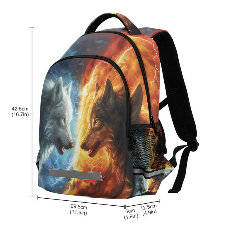 ALAZA Cool Wolfs Backpack Elementary School Bag Bookbag Travel