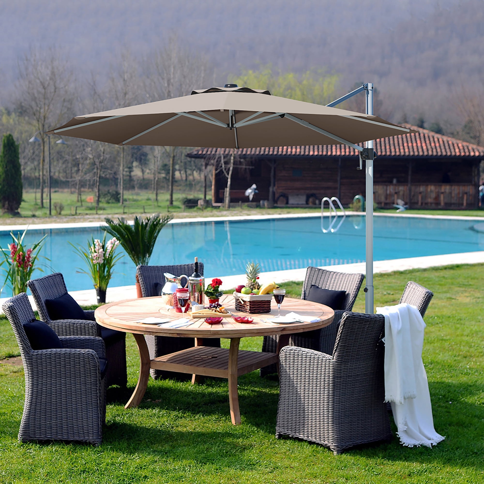 Costway 11' Patio Cantilever Offset Umbrella 360Degree ... Costway 11' Patio Cantilever Offset Umbrella 360Degree ... on {keyword}