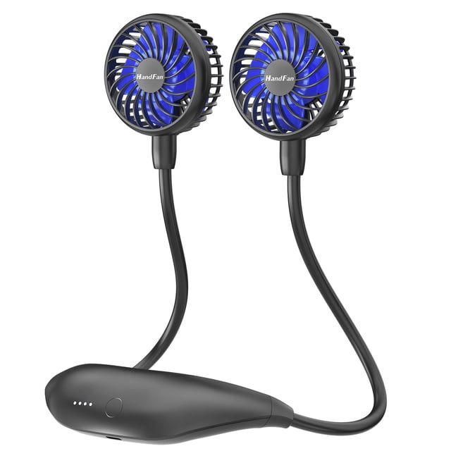 Ventilador de cuello HandFan recargable 5000 mAh portátil negro 26 horas