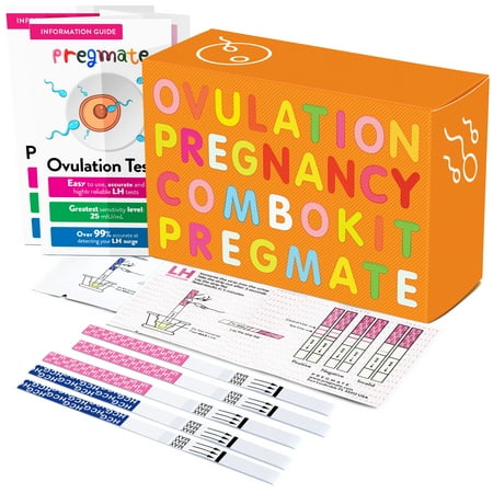 PREGMATE 20 Ovulation LH And 5 Pregnancy HCG Test Strips Combo Predictor Kit (20 LH + 5