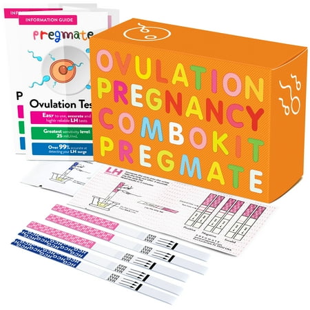 Pregnancy Essentials Kit PREGMATE 20 Ovulation LH And 5 Pregnancy HCG Test Strips Combo Predictor Kit (20 LH + 5 HCG) ()