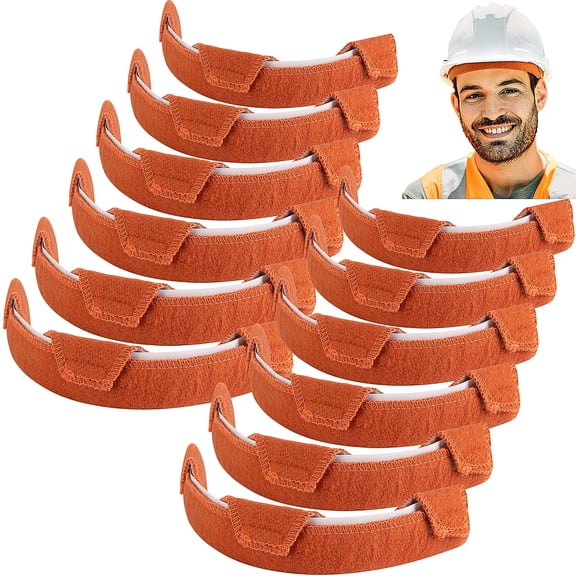 12 Pcs Safe Hard Hat Sweatband- Hard Hat Sweat Bands Washable, Hard Hat Liner Replacement, Flame Retardant Cotton Hard Hat Accessories Sweat for Welding Helmet, Construction Hats