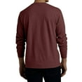 thumbnail image 3 of Resicozy Men's Henley Shirts Long Sleeve Fashion Lightweight Button Plain T-Shirt Casual Basic Tee Top Brown 2XL, 3 of 4