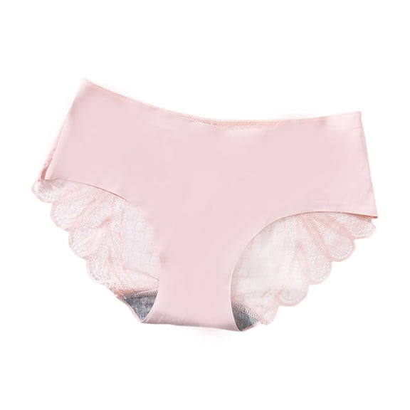 Huhudde Women's Silk Underwear Briefs Low Waist Hipsters Panties Stretch Seamlesses Bikinis Briefs Tummy controls Lace Panties