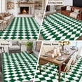 thumbnail image 5 of Green Plaid Area Rugs 5'x8', Washable Small Throw Rugs for Classroom Bedroom, Modern Minimalist Geometric Gingham Checkered Indoor Outdoor Rug Non-Slip Low Pile Carpet Runner Reversible Floor Mats, 5 of 8