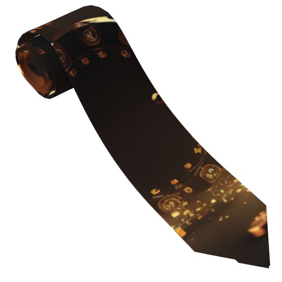 Xecao Classical Golden Casino Print Tie For Men Necktie Woven Jacquard Neck Ties,Classic Men's Tie