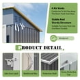 thumbnail image 5 of LZBEITEM 8 x 4 ft Outdoor Metal Storage Shed, Small Metal Sheds & Garden Tool Shed with Galvanized Floor Frame Kit Lockable for Garden, Backyard, 5 of 13