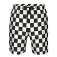 thumbnail image 3 of Logiee Black and White Checkerboard Print Mens Swim Trunks Quick Dry Board Shorts,Breathable Hawaii Beach Shorts Swimwear Bathing Suits-3X-Large, 3 of 6