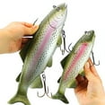 thumbnail image 4 of Fankenuo 1Pc Soft Fishing Lure 20cm 100g 30cm 400g Silicone Soft Fishing Bait Scissor Tail Fish For Tuna Bass Sea Fishing Tools Green+white 20 cm, 4 of 9