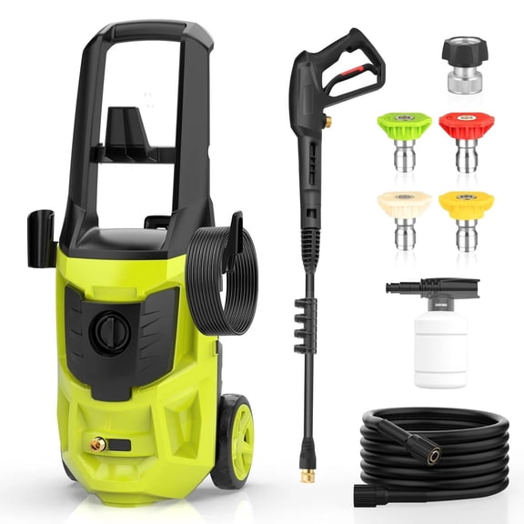4500 PSI Electric Pressure Washer,Max 2.8 GPM Power Washer with 35FT Power Cord 20FT Hose 4 Nozzles,Soap Cannon for Car Garden Yard Hom