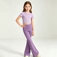 thumbnail image 2 of UJNDER Girls High Waist Yoga Elastic Dance Leggings Sport Casual Tights for Back to School Pants Girls Pants,Purple,7-8 Years, 2 of 4