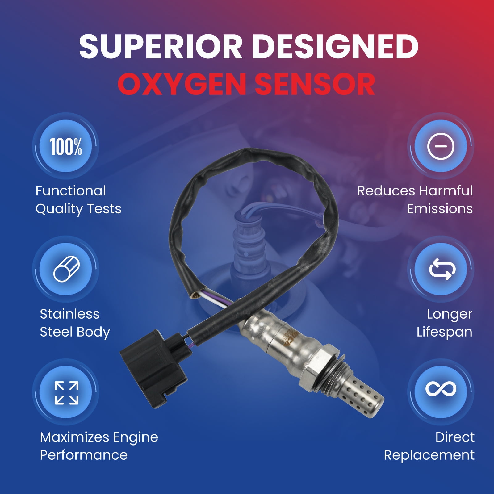 MOCA AUTOPARTS 2x 234-4881 Downstream & Upstream O2 Oxygen Sensor Fit for 2007-2010 Chrysler Sebring 2.4L & 2008-2010 Dodge Grand Caravan 3.8L & 2009-2012 Volkswagen Routan 3.8L