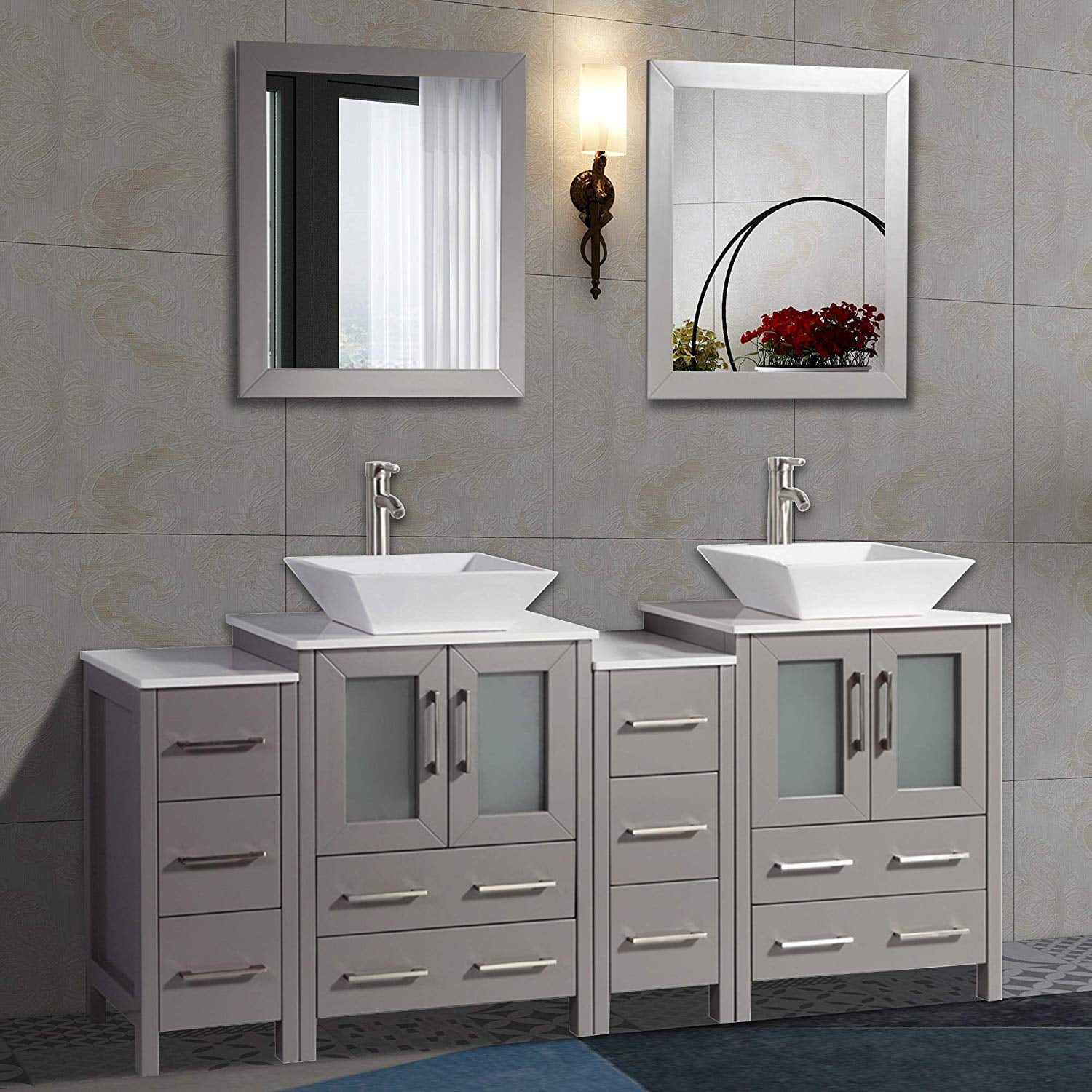 Vanity Art Inches Double Sink Bathroom Vanity Compact Set Cabinets | My ...