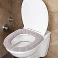 thumbnail image 3 of Seyotauo Thicker Bathroom Toilet Seat Cover Pads- Soft Warmer Toilet Seat Cushion Cover Stretchable Washable Fiber Cloth, Easy Installation& Cleaning Comfortable Toilet Lid Seat Cover, 3 of 5