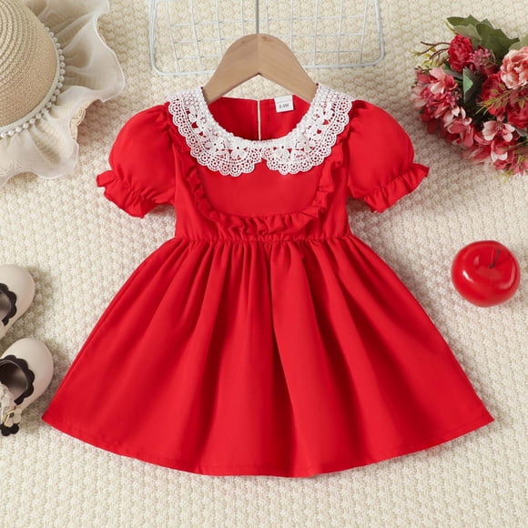 Xdegoge 4T Dresses for Toddler Girls,Short Ruffle Sundresses for Kids,Cute Dresses 10-12,Girls Size 10 Clothes,Vestidos De 15 AñOs QuinceañEra,Current Orders Pending Delivery Red 6 Months