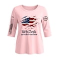 thumbnail image 4 of Women's 250th Anniversary Print Shirt USA Flag Patriotic Tshirt, 4 of 5