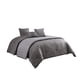 thumbnail image 1 of Juego de ropa de cama Benzara Queen de poliéster gris, 10 piezas, 1 of 5