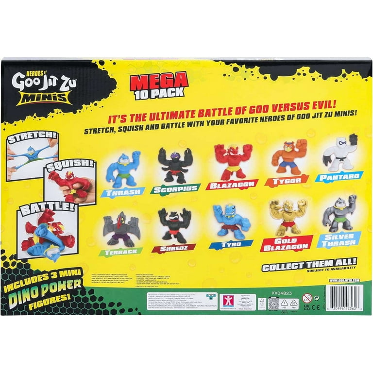 Heroes of Goo Jit Zu Minis, Minis Mega 10 Pack. Stretch, Squish