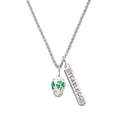 thumbnail image 1 of Delight Jewelry Silvertone Green Shamrock Spinner Silvertone Fearless Bar Charm Necklace, 23", 1 of 4