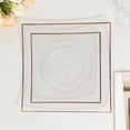 thumbnail image 4 of Balsa Circle 10 Concave Clear 10" Square Disposable Salad Dinner Plastic Plates Gold Trim Party Events Decorations, 4 of 8