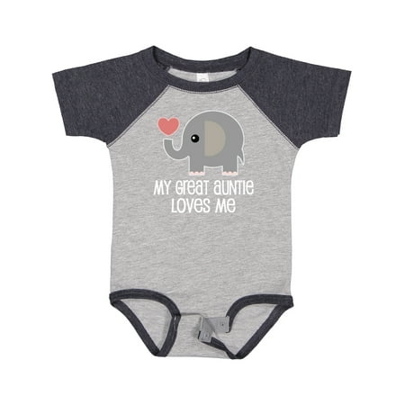 

Inktastic Great Auntie Loves Me Elephant Gift Baby Boy or Baby Girl Bodysuit