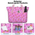thumbnail image 2 of Tote Bag for Women - Pink Halloween Pattern Shoulder Bag - Large Utility Work Duffle Bag with Zipper Handbag for Travel, Work, Sprots, 2 of 5