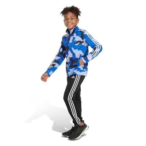 Boys 8-20 adidas 3-Stripe Tricot Track Jacket & Track Pants Set Color: Blue Spark Size: SMALL
