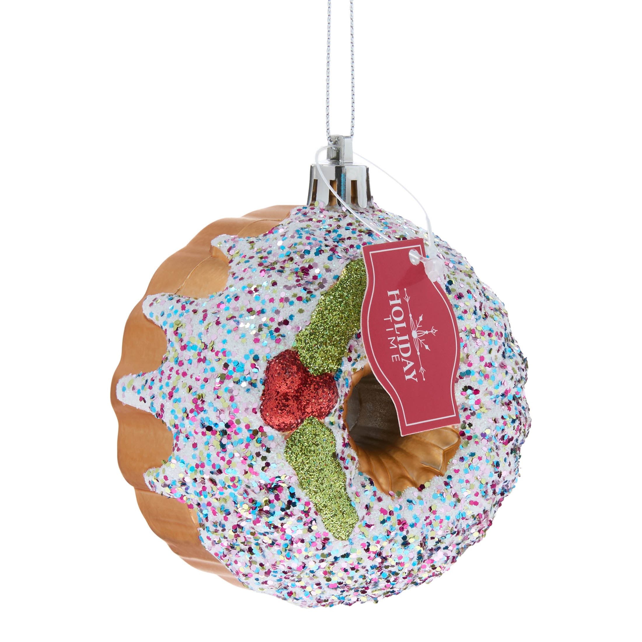 Brown Glitter Pudding Christmas Ornament, 3.5", by Holiday Time