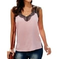 thumbnail image 3 of Women Crochet Lace Spliced Sleeveless Vest V Neck Cami Tops, 3 of 5