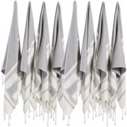 (Set of 8) Turkish Cotton Hand Face Head Guest Gym Towel Set Peshtemal Washcloth Kitchen Tea Towel Dish Cloth Set (2)