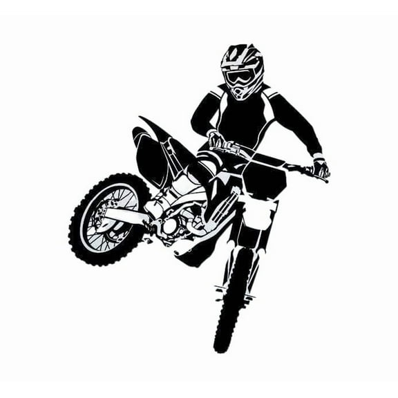 Lovely Wall Decal Motorcross Dirt Bike Sticker Bedroom Sport Dirt Bike Motorcycle Personalised Boys Teenager Room 42 50Cm