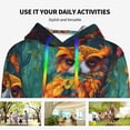 thumbnail image 4 of Honeii Colorful Owl Forest Pattern Womens Oversized Hoodies Long Sleeve Sweatshirts Pullover Fall Outfits with Pocket-XX-Large, 4 of 7