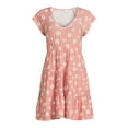 thumbnail image 5 of No Boundaries Juniors Peasant Babydoll Dress, Sizes XS-3XL, 5 of 5