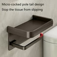 thumbnail image 6 of Toilet Paper Holder with Shelf - Aluminum Alloy Toilet Paper Holder Wall Mount Toilet Roll Holder - Self Adhesive Wall Mount Toilet Paper Roll Holder, for Bathroom, Washroom, Kitchen, RV(Black), 6 of 6