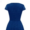 thumbnail image 5 of IROINNID Asymmetrical Dress For Women Regular 1/4 Sleeve Grenadine Hollow Out Evening Dress Party Dress Round Neckline Cap Solid Color Dress, 5 of 6
