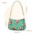 thumbnail image 3 of FORMRS Womens Shoulder Bag with Chain Strap Clutch Purse Cute Tote Handbag, Green American Footballs, 3 of 7
