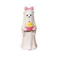 thumbnail image 2 of Gradient Resin Ghost Figurine Assorted Styles Freestanding Desktop Ornament With Bow Witch Hat Snack Detail For Halloween Shelf Office Indoor Seasonal Home Decor.C, 2 of 7