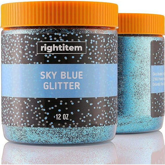 Nail Glitter - Sky Blue Fine Glitter in Jar - 12 Oz Glitter for Crafts - Glitter for Slime - Face Glitter - Candle Glitter - Body Glitter