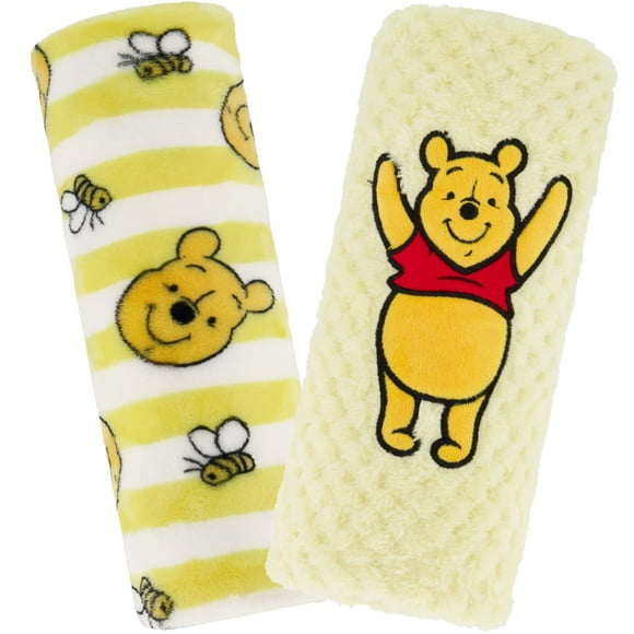 Manta para bebé Disney, paquete de 2 unidades, forro polar con textura de felpa, Winnie Pooh