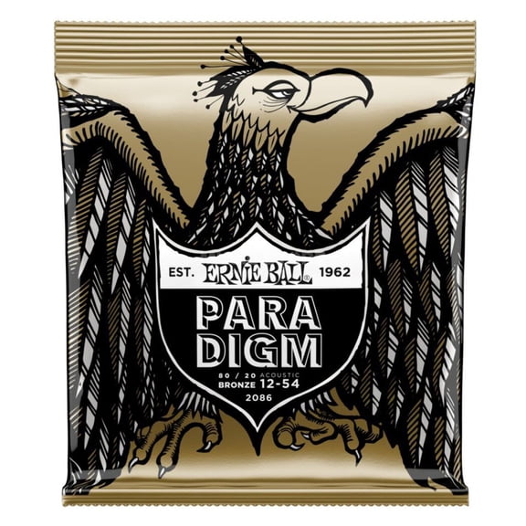 Ernie Ball 2086 Paradigm Medium Light 80/20 Bronze Acoustic Guitar Strings, 12-54
