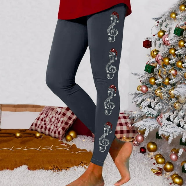 WILLBEST Jeans for Women Women Casual Workout Out Leggings Christmas Treble Printed Print Color Block Pants Soft Stretchy Leggings Women Ripstop Cargo Pants