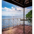 thumbnail image 3 of Modern Duvet Cover Set, Balcony Porch Sea Ocean View in Trinidad and Tobago Island Tropic Photo Image Art, Decorative 3 Piece Bedding Set with 2 Pillow Shams, Calking Size, Multicolor, by Ambesonne, 3 of 3