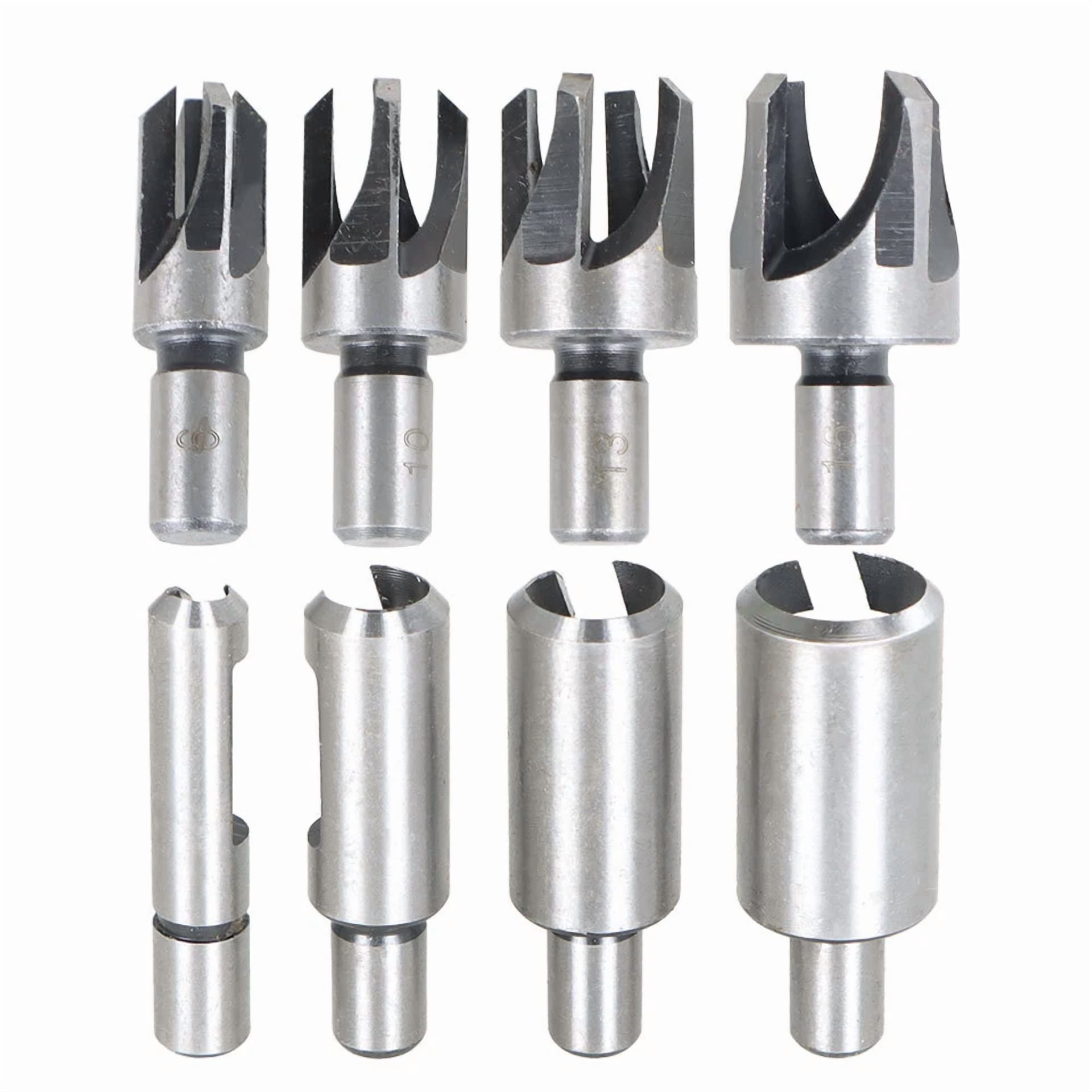 ZYLER- 8 Pack Carbon Steel Wood Plug Hole Cutter Dowel Maker Shank Drill Bit Set New