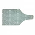 thumbnail image 1 of Damask Cutting Board, Damask Style Antique Floral Motifs Pattern Royal Victorian Design Vintage Leaves, Tempered Glass Cutting and Serving Board, Wine Bottle Shape, Grey and White, by Ambesonne, 1 of 1